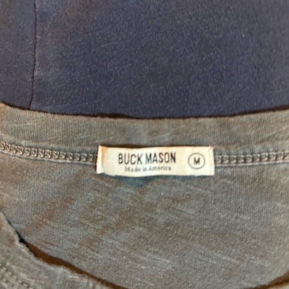 Buck Mason Men’s M Bundle Tee - Navy & Charcoal Soft Cotton USA Made - Picture 2 of 9